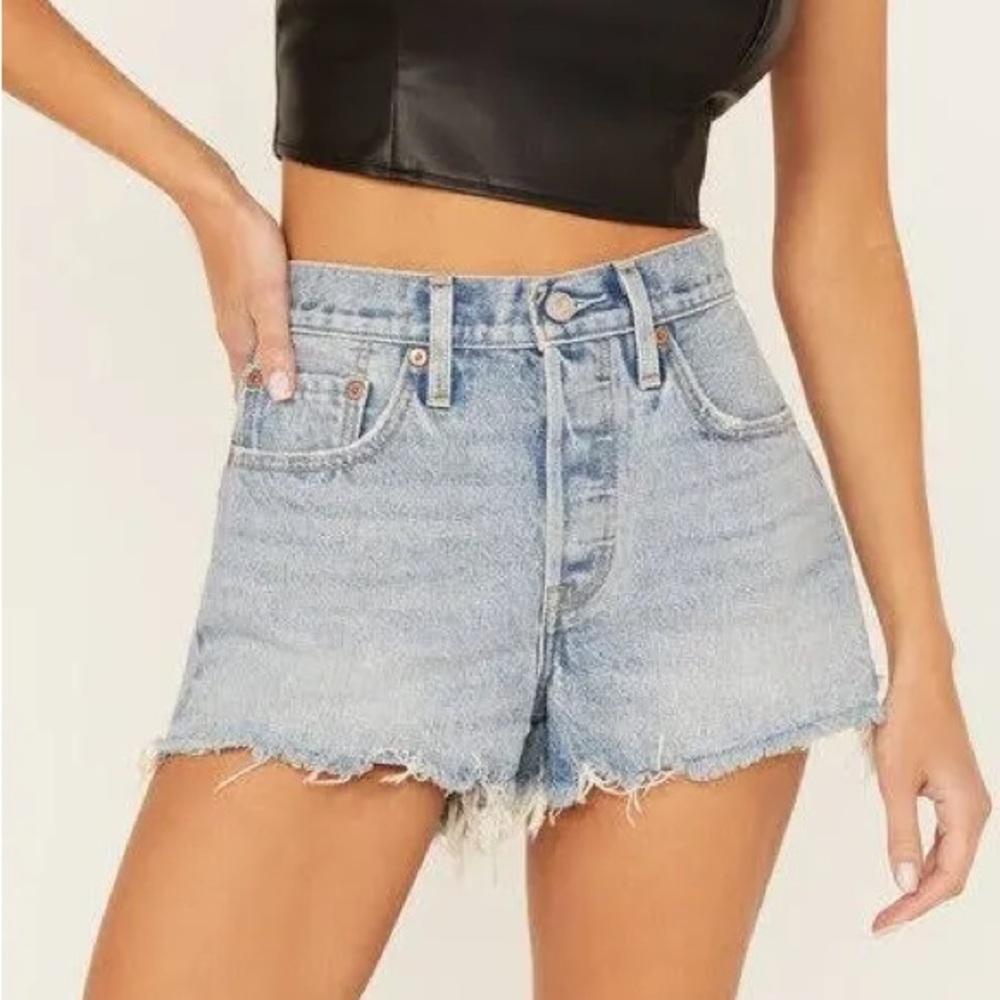 Express Light Blue High Waist Women Shorts